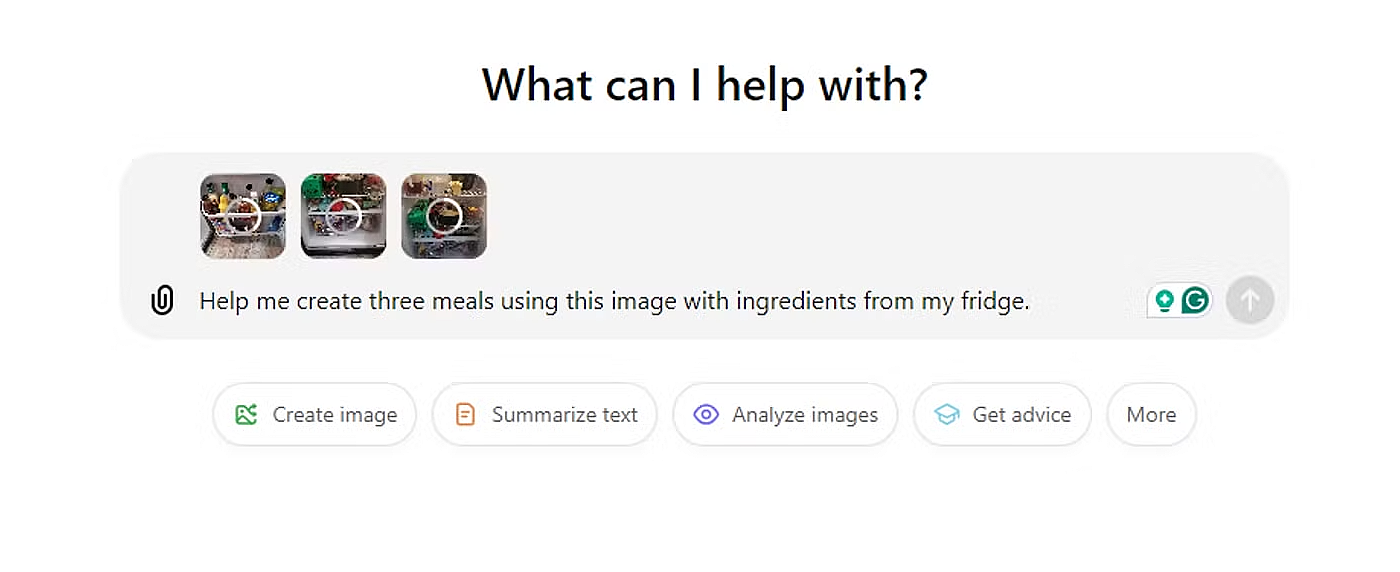 using chatgpt to create unique meal from photos prompt